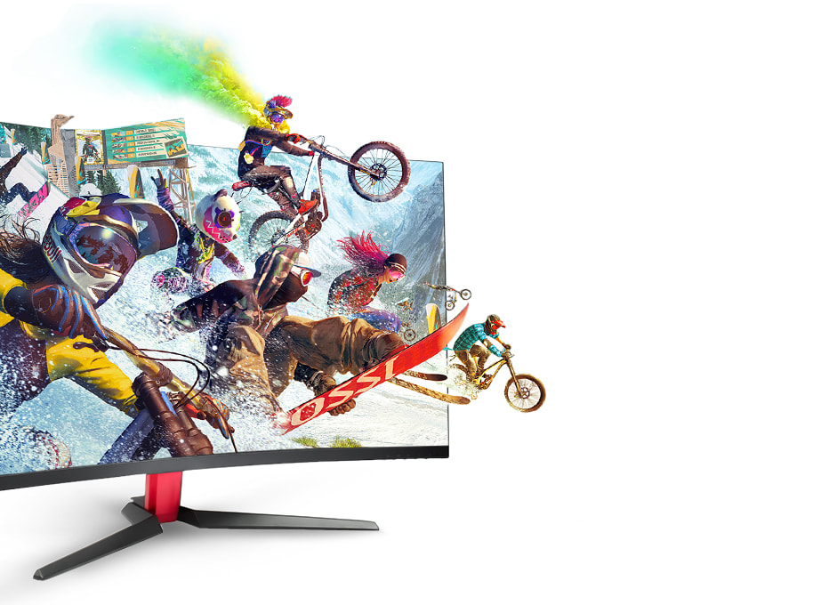 Gaming Monitor auf dem das Extremsport-Spiel