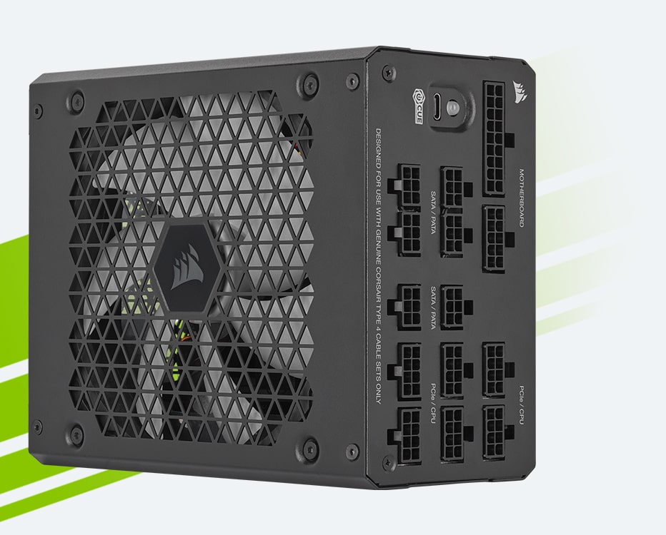 Ein hochwertig aussehendes vollmodulares Netzteil der Marke Corsair