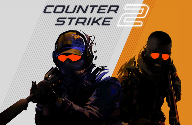 Ein Kämpfer der Terror- und Antiterroreinheit aus dem Spiel Counter Strike 2 stehen versetzt und bewaffnet nebeneinander